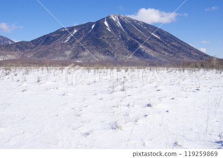 Senjogahara and Mt. Nantai in winter in Oku-Nikko Senjogahara and Mt. Nantai in winter in Oku-Nikko 119259869