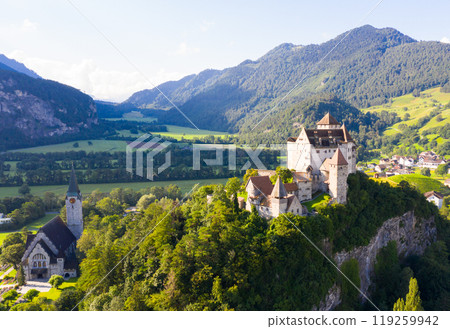 Gutenberg Castle in town of Balzers, Liechtenstein Gutenberg Castle in town of Balzers, Liechtenstein 119259942