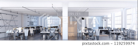 Open industrial office space Open industrial office space 119259974
