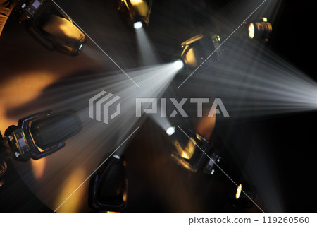 LED spot moving head lights hang over the stage 119260560