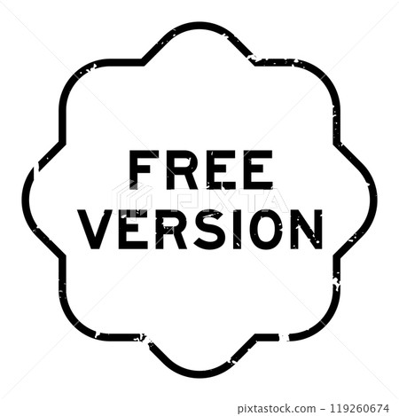 Grunge black free version word rubber seal stamp on white background 119260674