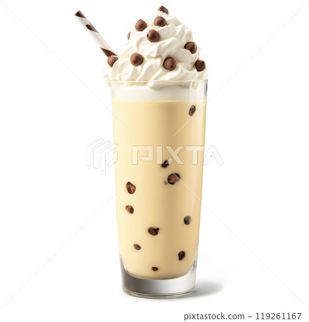 Cannoli Milkshake ricotta cheese chocolate chips Italian pastry inspired indulgent Summer drink concept Final image 119261167