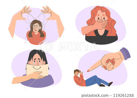 Emotional abuse set vector isolated. 119261288