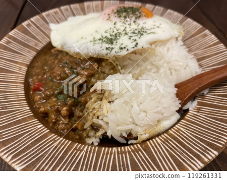 Gapao Rice: Stir-fried basil and minced chicken over rice. Gapao Rice: Stir-fried basil and minced chicken over rice. 119261331