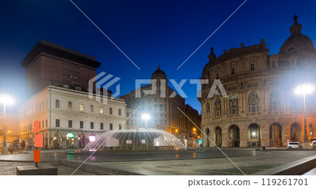 Piazza De Ferrari at night, Genoa, Italy Piazza De Ferrari at night, Genoa, Italy 119261701