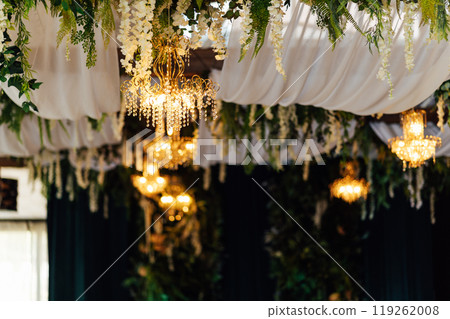 Great place for evening wedding ceremony. Large crystal lamps decorate the location 119262008