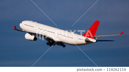 Passenger airplane flying up in sky Passenger airplane flying up in sky 119262159