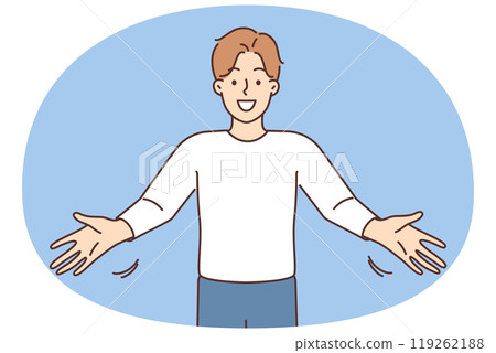 Smiling man with arms stretched 119262188