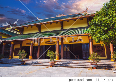 modern beautiful Buddhist temple at Linh ung Pagoda in Da Nang in Vietnam in Asia 119262725