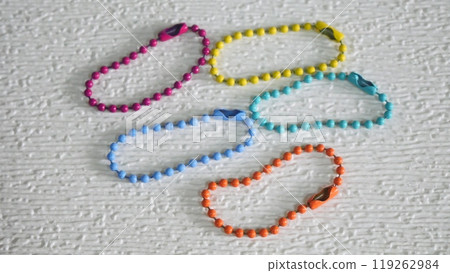 Colorful ball chain necklace for making keychains or crafts 119262984