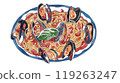 Mussels pasta with tomato sauce 119263247