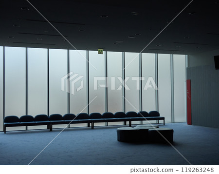 High ceilings and lobby of an office building High ceilings and lobby of an office building 119263248