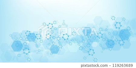 Health care abstract background with lines, dots and hexagons. Medical innovation banner template concept. illustration. 119263689