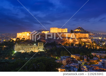 Iconic Parthenon Temple at the Acropolis of Athens, Greece 119263841