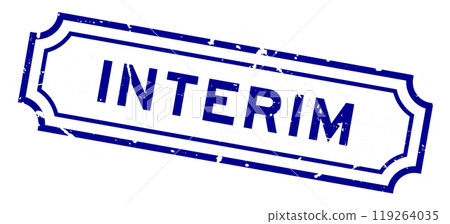 Grunge blue interim word rubber seal stamp on white background Grunge blue interim word rubber seal stamp on white background 119264035