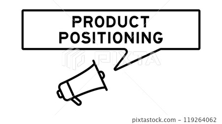 Megaphone icon with speech bubble in word product positioning on white background Megaphone icon with speech bubble in word product positioning on white background 119264062