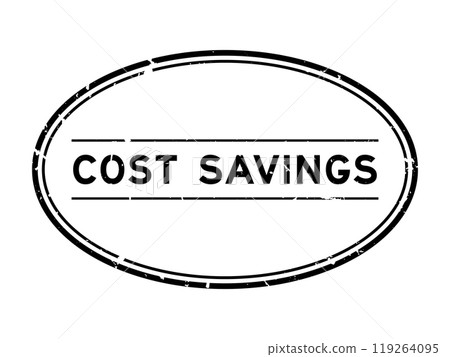 Grunge black cost savings word oval rubber seal stamp on white background Grunge black cost savings word oval rubber seal stamp on white background 119264095