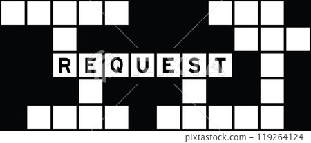 Alphabet letter in word request on crossword puzzle background 119264124