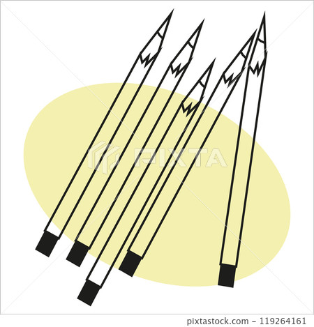 pencils, ballpoint pens, sketch image. vector image, for stickers, posts pencils, ballpoint pens, sketch image. vector image, for stickers, posts 119264161