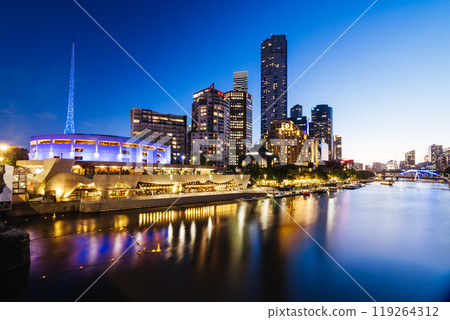 Melbourne Skyline at Dusk in Australia Melbourne Skyline at Dusk in Australia 119264312