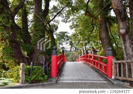 Ryujo Moat and Shinkyo Bridge in Okazaki Park, Aichi Prefecture 119264377