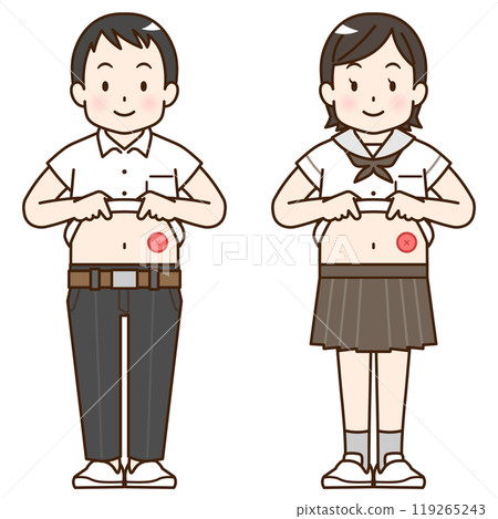 Artificial anus, stoma, colon, child, baby, illustration Artificial anus, stoma, colon, child, baby, illustration 119265243