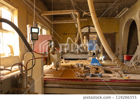 Machine Tool Equipment Industrial Workshop Enterprise Wood Processing Wooden Planks. 119266355