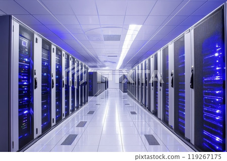 Datacenter, modern it technology server room. Datacenter, modern it technology server room. 119267175