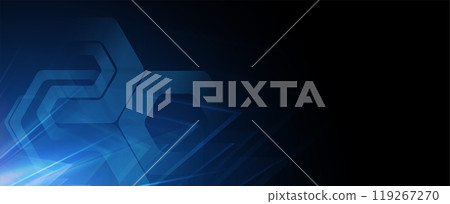 Abstract blue geometric hexagon shape technology and science background. Vector handmade Abstract blue geometric hexagon shape technology and science background. Vector handmade 119267270