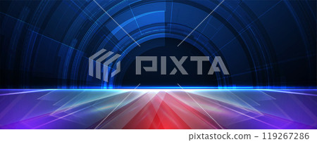 Abstract blue geometric hexagon shape technology and science background. Vector handmade Abstract blue geometric hexagon shape technology and science background. Vector handmade 119267286