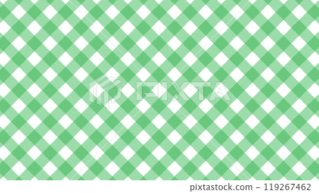 Hand-drawn diagonal gingham check pattern - simple and cute green and white background material - 16:9 Hand-drawn diagonal gingham check pattern - simple and cute green and white background material - 16:9 119267462