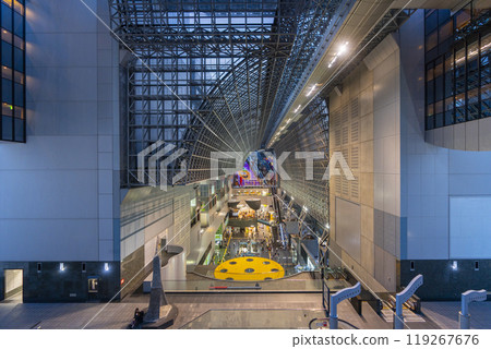The modern Kyoto Station Building seen from the East Plaza The modern Kyoto Station Building seen from the East Plaza 119267676