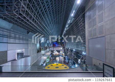 The modern Kyoto Station Building seen from the East Plaza The modern Kyoto Station Building seen from the East Plaza 119267681