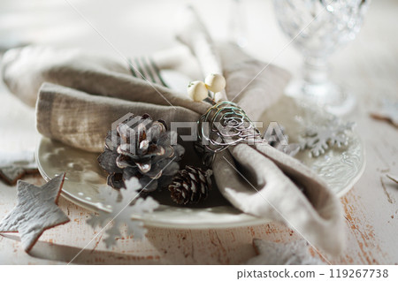 Christmas table setting 119267738