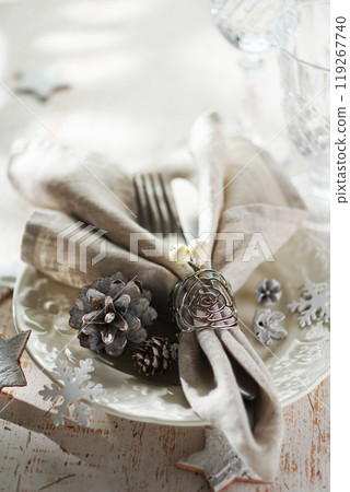 Christmas table setting Christmas table setting 119267740