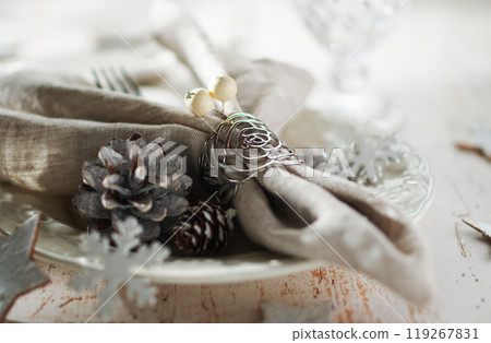 Christmas table setting 119267831