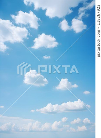 Sunny Day with White Cumulus Clouds 119267922
