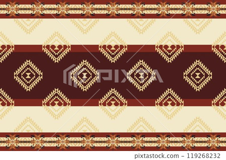 Navajo tribal vector seamless pattern. Native American ornament. Ethnic South Western decor style. Boho geometric ornament. Vector seamless pattern. Mexican blanket, rug. Woven carpet illustration. 119268232