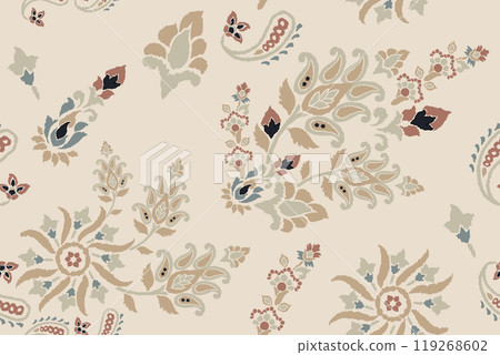 Motifs African boho paisley Floral Ikat pattern embroidery border. Ethnic ikat floral Ethnic Indian Pattern Ikat pattern Ethnic Pattern.Border indian floral Aztec embroidery border seamless patterns. 119268602