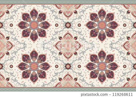 Motifs African boho paisley Floral Ikat pattern embroidery border. Ethnic ikat floral Ethnic Indian Pattern Ikat pattern Ethnic Pattern.Border indian floral Aztec embroidery border seamless patterns. 119268611