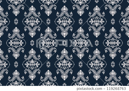 Motifs African boho paisley Floral Ikat pattern embroidery damask. Ethnic ikat floral Ethnic Indian Pattern Ikat pattern Ethnic Pattern.Damask indian floral Aztec embroidery border seamless patterns. 119268763