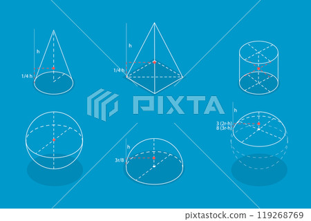 3D Isometric Flat Vector Illustration of Center Of Gravity, Balance Point 119268769