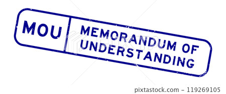 Grunge blue MOU memorandum of understanding word square rubber seal stamp on white background Grunge blue MOU memorandum of understanding word square rubber seal stamp on white background 119269105