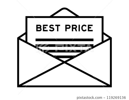 Envelope and letter sign with word best price as the headline Envelope and letter sign with word best price as the headline 119269136