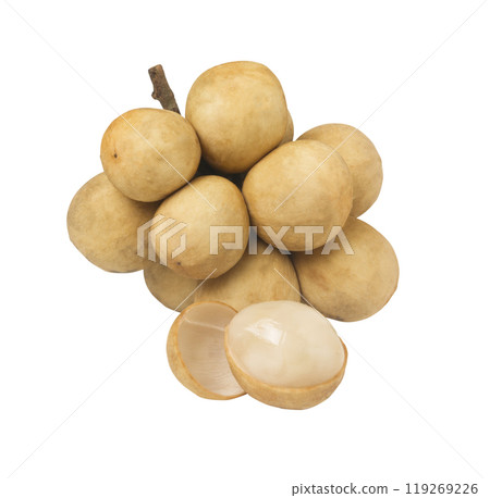 Long Kong fruit or Lansium domesticum isolated on white background. 119269226