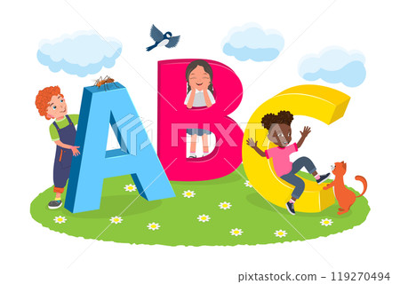 Flat  Illustration of ABC, Learning Alphabet 119270494