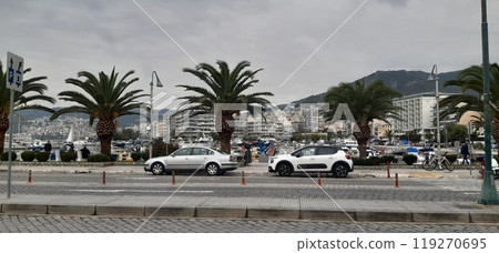 Kavala city in northern Greece, Macedonia region. Picture of the old city, harbour and antique fortres 119270695