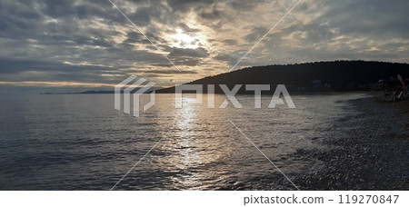 Kavala city in northern Greece, Macedonia region. the old city, harbour and antique fortres 119270847