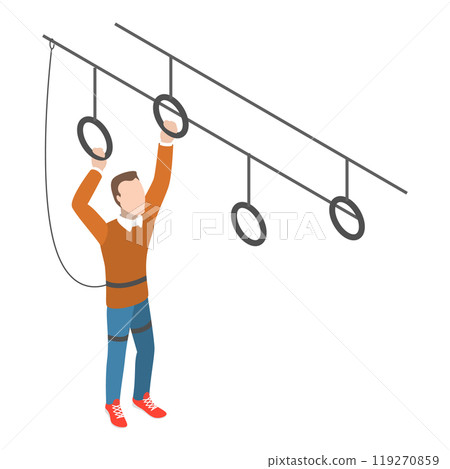 3D Isometric Flat Illustration of Rope Park. Item 4 3D Isometric Flat Illustration of Rope Park. Item 4 119270859