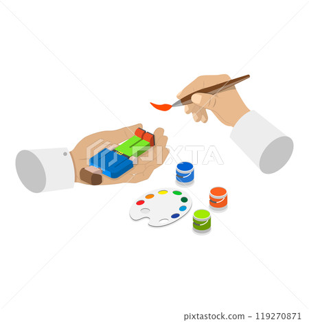 3D Isometric Flat  Set of Craft Handmade Hobbies. Item 3 119270871